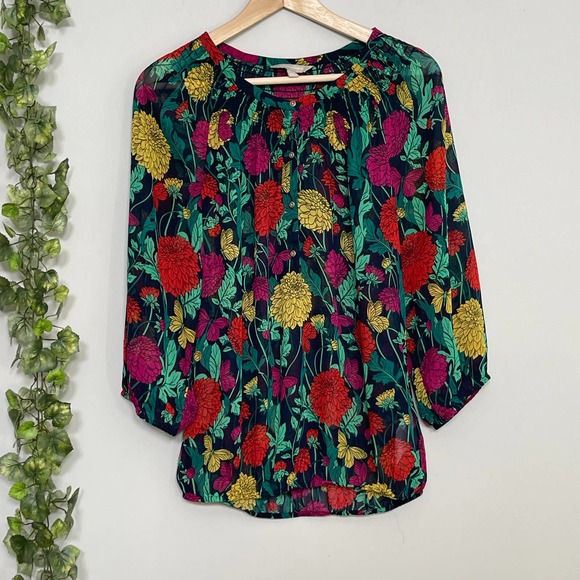 Banana Republic Tops - BANANA REPUBLIC | BLUE GREEN FLORAL SIZE M